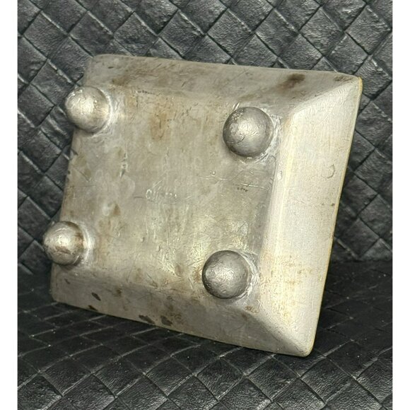 Vintage Metal Trinket Tray Hand Etched Bird Cherry Blossom Design 4 Inc By 3 In - Picture 4 of 8